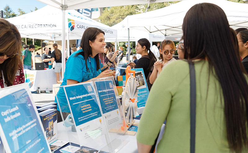 Students at the CapU Street Party.