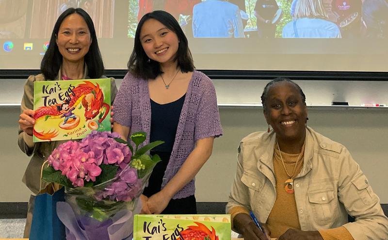 CapU instructors Carrie Jung and Susan Romeo-Gilbert with Karina Zhou, a Chinese-Canadian writer and artist