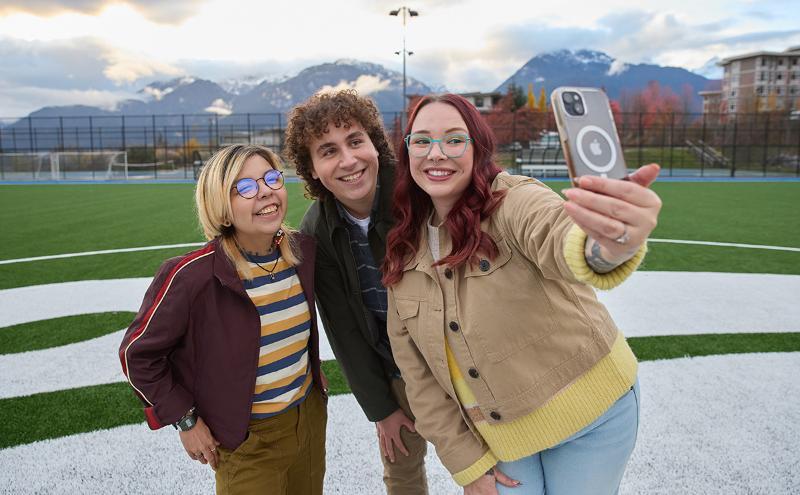 Students taking a photo at CapU Squamish