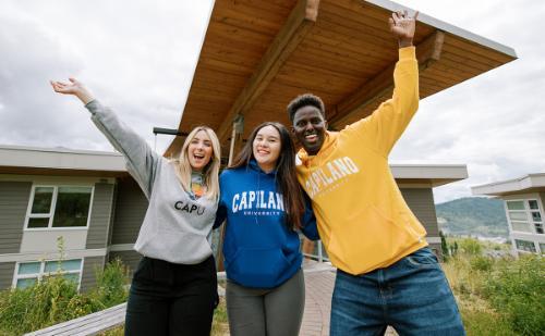 Students outside CapU Squamish housing