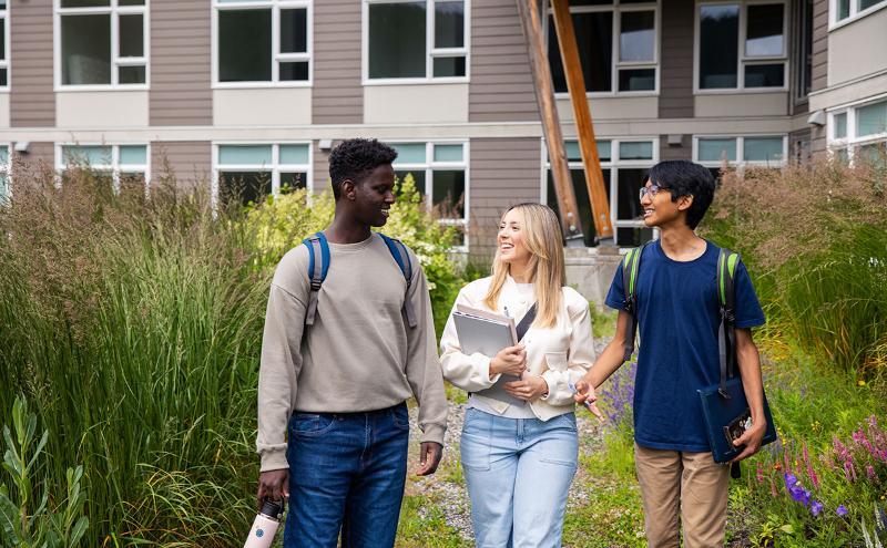 Students walking outside