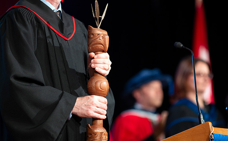 Convocation mace at ceremony