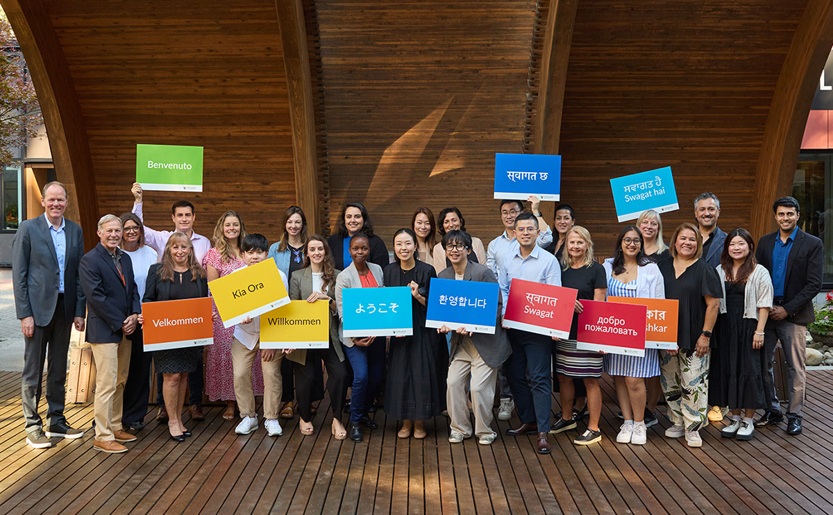 The Centre for International Experience (CIE) team with international representatives