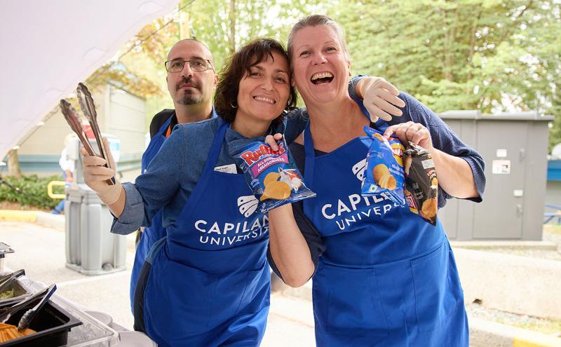 CapU staff served up burgers, hot dogs and more to welcome new students to campus