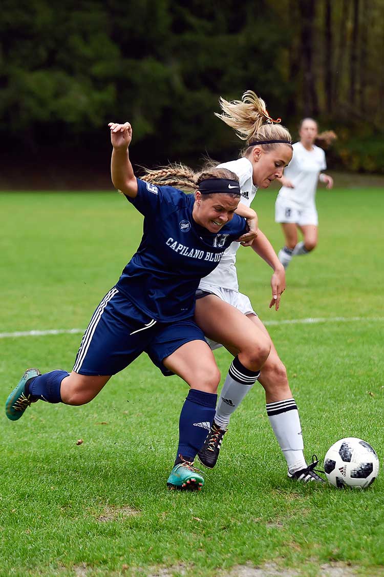 The Capilano Blues lose 3-1 to Vancouver Island University on Saturday, Sept. 29, 2018.