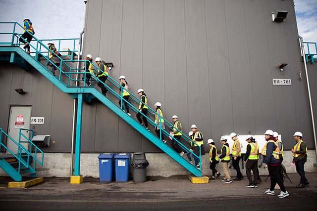 The Capilano University International Business Association tours Neptune Terminal in North Vancouver on Jan. 28, 2019.