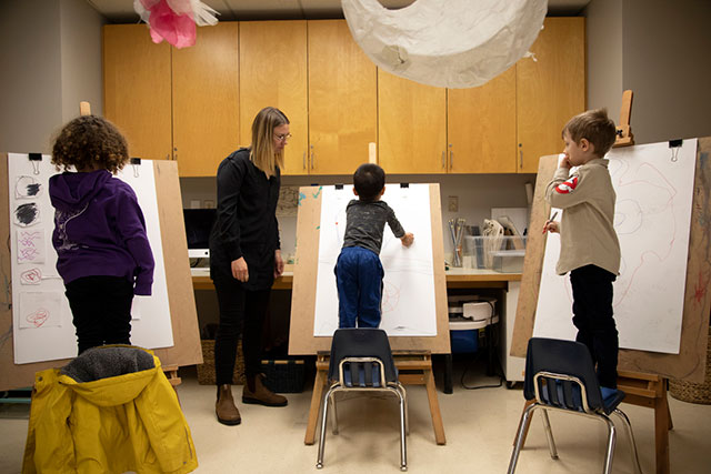 Learning in the Early Childhood Care and Education lab on Jan. 29, 2020. (Photo by Tae Hoon Kim)