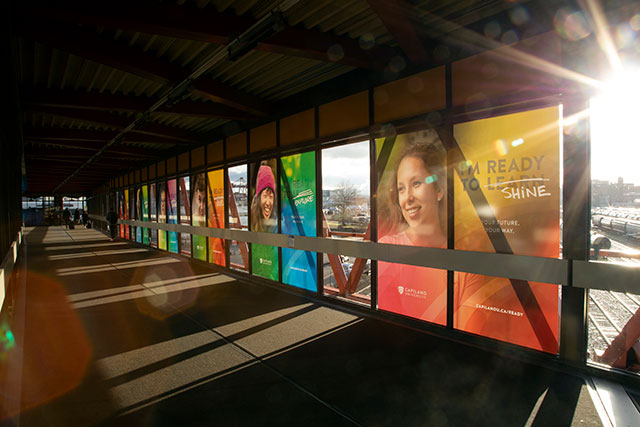 Capilano University’s 2020 brand campaign is seen at Waterfront Station on Feb. 14, 2020. (Photo by Tae Hoon Kim)