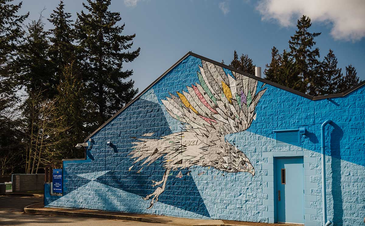 Our distinctive eagle mural helps make Sunshine Coast Campus stand out.