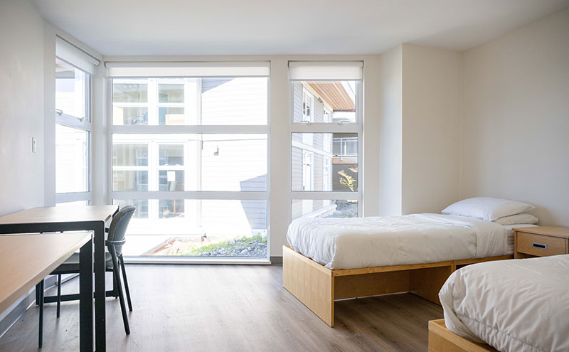 Two single beds in room