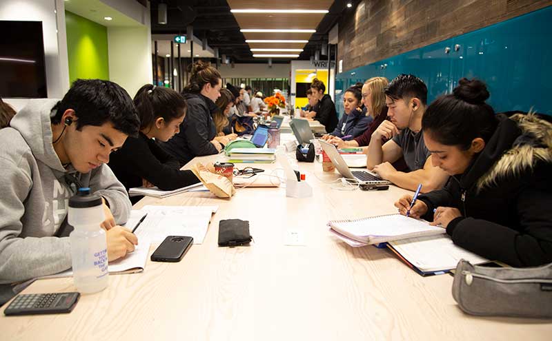 CapU students studying in the North Vancouver Learning Commons.