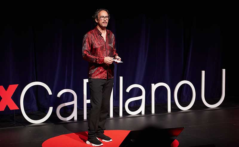 CapU Interaction Design instructor Jai Djwa presenting at TedX CapilanoU.