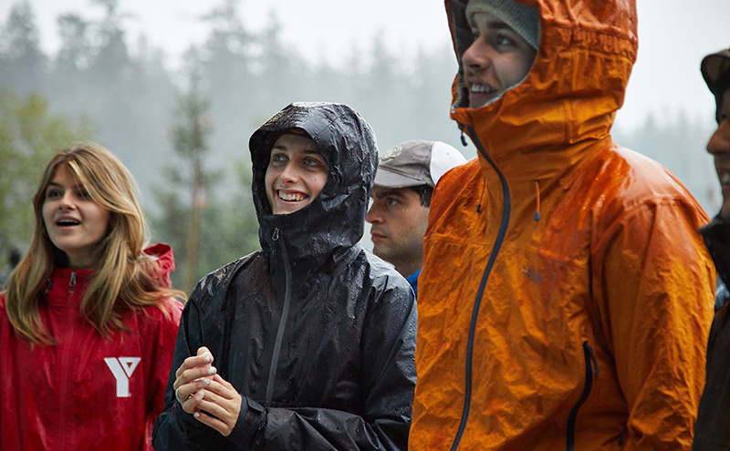 CapU students doing a field study at the Lower Seymour Conservation Reserve.