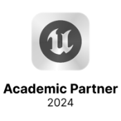 The logo for Unreal Engine academic partners in 2024  - 175 wide. 