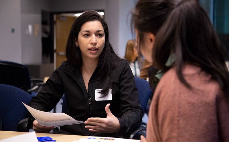Students at a networking event