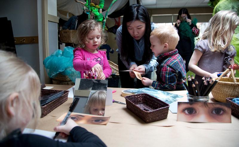 Students and staff at Children Centre