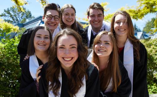 Students outside at Convocation