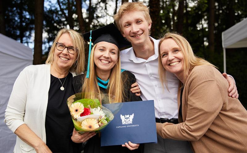 Student with their family at Convocation